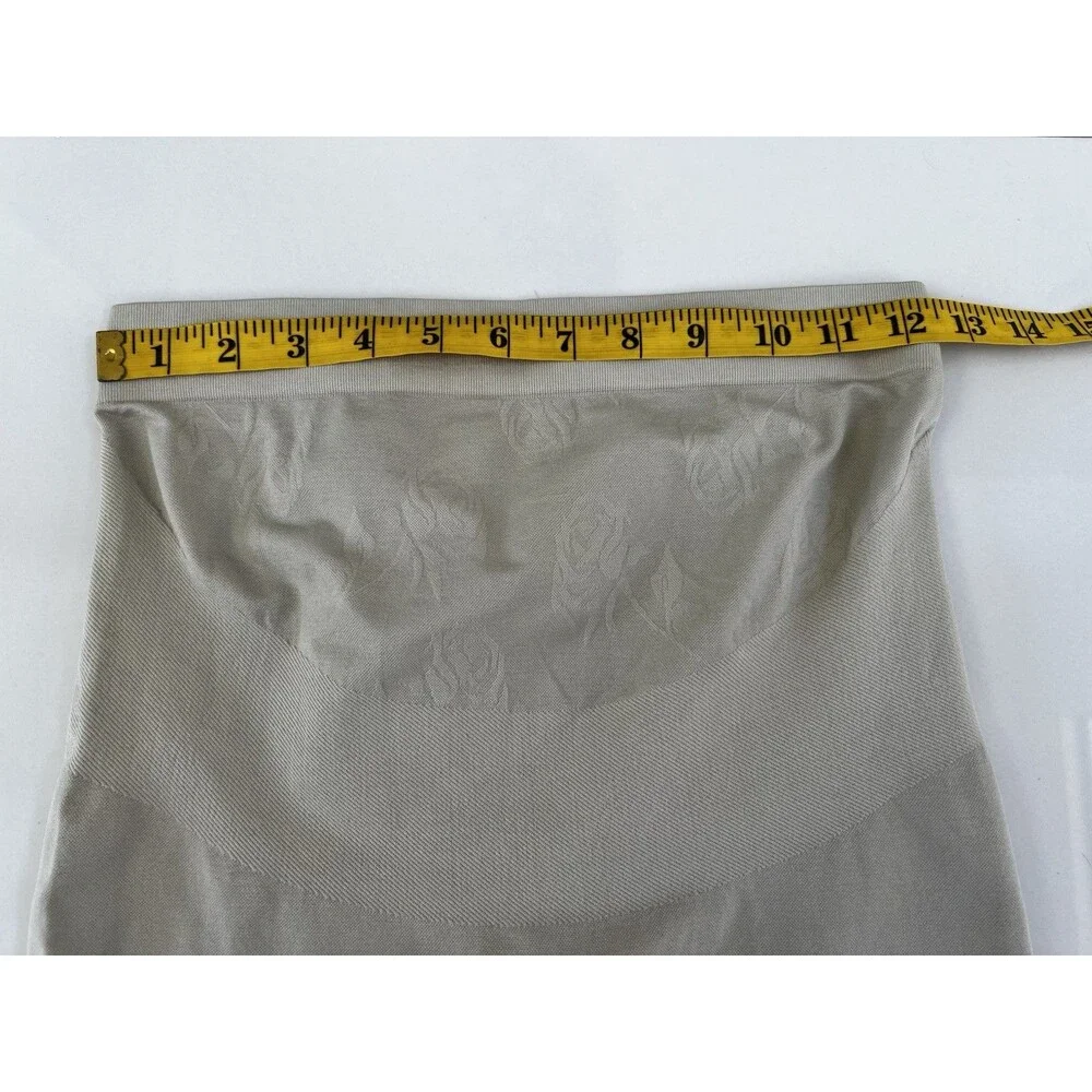 Maternity Pregnacy Beige High-Waisted Stretch Shapewear Shorts Belly Support M